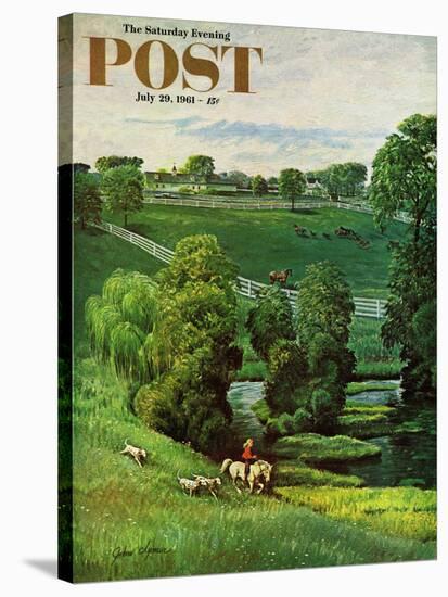 "Green Kentucky Pastures," Saturday Evening Post Cover, July 29, 1961-John Clymer-Stretched Canvas