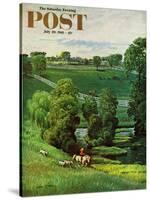 "Green Kentucky Pastures," Saturday Evening Post Cover, July 29, 1961-John Clymer-Stretched Canvas