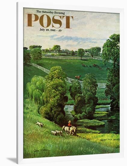 "Green Kentucky Pastures," Saturday Evening Post Cover, July 29, 1961-John Clymer-Framed Premium Giclee Print