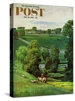 "Green Kentucky Pastures," Saturday Evening Post Cover, July 29, 1961-John Clymer-Stretched Canvas