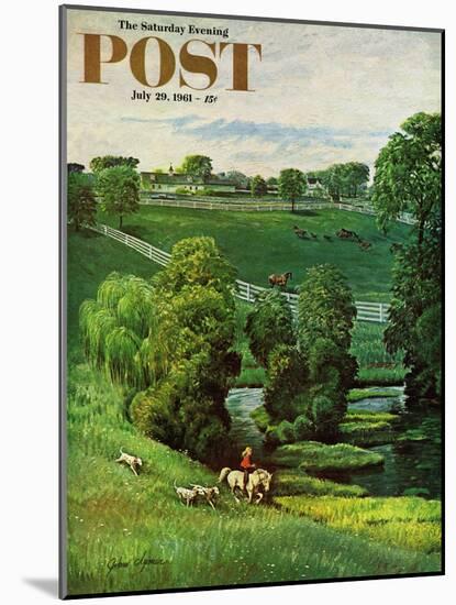 "Green Kentucky Pastures," Saturday Evening Post Cover, July 29, 1961-John Clymer-Mounted Giclee Print