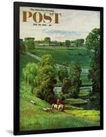 "Green Kentucky Pastures," Saturday Evening Post Cover, July 29, 1961-John Clymer-Framed Giclee Print