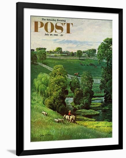 "Green Kentucky Pastures," Saturday Evening Post Cover, July 29, 1961-John Clymer-Framed Giclee Print