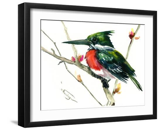 Green Kingfisher 4-Suren Nersisyan-Framed Art Print