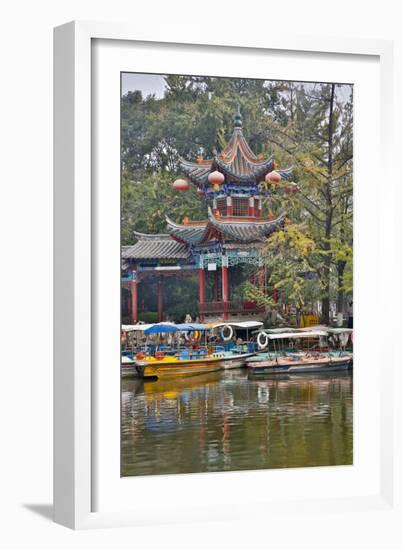 Green Lake Park and its Many Colorful Buildings, Kunming China-Darrell Gulin-Framed Photographic Print