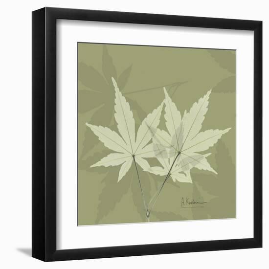 Green Leaf Square 1-Albert Koetsier-Framed Art Print