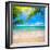 Green Leaves of Palm Tree and Tropical Beach-Aleksandr Ozerov-Framed Photographic Print