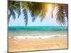 Green Leaves of Palm Tree and Tropical Beach-Aleksandr Ozerov-Mounted Photographic Print