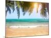 Green Leaves of Palm Tree and Tropical Beach-Aleksandr Ozerov-Mounted Photographic Print