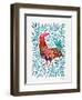 Green Leaves Rooster-Cat Coquillette-Framed Giclee Print