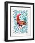 Green Leaves Rooster-Cat Coquillette-Framed Giclee Print