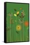 Green Meadow-Dicky Bird-Framed Stretched Canvas