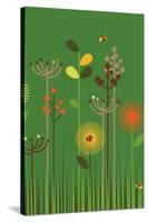 Green Meadow-Dicky Bird-Stretched Canvas