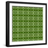 Green Native Pattern-weknow-Framed Art Print