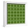 Green Native Pattern-weknow-Framed Art Print