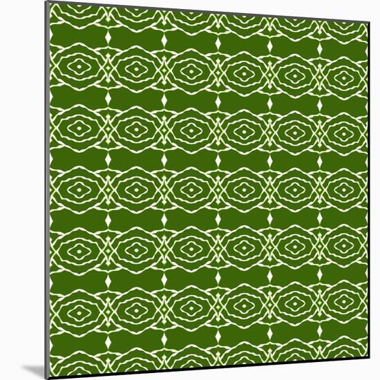 Green Native Pattern-weknow-Mounted Art Print
