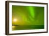 Green Northern Lights over the Sea, Beaufort Sea, ANWR, Alaska, USA-Steve Kazlowski-Framed Photographic Print