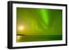 Green Northern Lights over the Sea, Beaufort Sea, ANWR, Alaska, USA-Steve Kazlowski-Framed Photographic Print