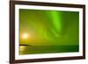 Green Northern Lights over the Sea, Beaufort Sea, ANWR, Alaska, USA-Steve Kazlowski-Framed Photographic Print