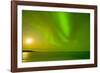 Green Northern Lights over the Sea, Beaufort Sea, ANWR, Alaska, USA-Steve Kazlowski-Framed Photographic Print