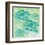 Green Ocean Teal School of Fish-Bee Sturgis-Framed Art Print