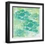 Green Ocean Teal School of Fish-Bee Sturgis-Framed Art Print