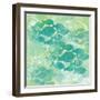 Green Ocean Teal School of Fish-Bee Sturgis-Framed Art Print