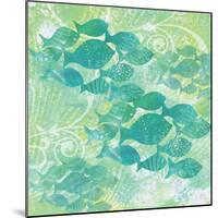 Green Ocean Teal School of Fish-Bee Sturgis-Mounted Art Print