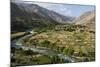 Green of irrigated fields contrast with arid hills, farmers ingenuity in dry landscape, Afghanistan-Alex Treadway-Mounted Photographic Print