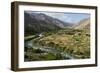 Green of irrigated fields contrast with arid hills, farmers ingenuity in dry landscape, Afghanistan-Alex Treadway-Framed Premium Photographic Print