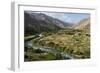 Green of irrigated fields contrast with arid hills, farmers ingenuity in dry landscape, Afghanistan-Alex Treadway-Framed Premium Photographic Print