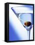 Green Olive in Martini Drink-Steve Lupton-Framed Stretched Canvas