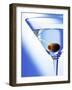 Green Olive in Martini Drink-Steve Lupton-Framed Photographic Print
