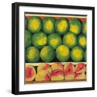 Green Oranges and Peaches, 1999-Pedro Diego Alvarado-Framed Premium Giclee Print