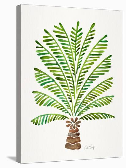 Green Palm Tree-Cat Coquillette-Stretched Canvas