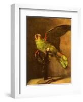 Green Parrot on Perch, 1886-Vincent van Gogh-Framed Giclee Print