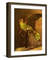 Green Parrot on Perch, 1886-Vincent van Gogh-Framed Giclee Print