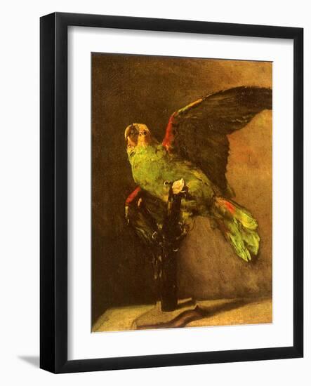 Green Parrot on Perch, 1886-Vincent van Gogh-Framed Giclee Print