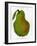 Green Pear on White Background-Blenda Tyvoll-Framed Art Print