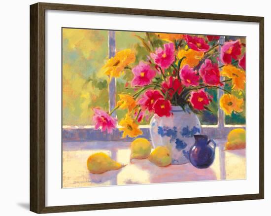 Green Pears and Cosmos-Suzanne Hoefler-Framed Giclee Print