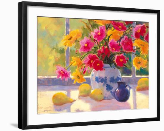 Green Pears and Cosmos-Suzanne Hoefler-Framed Giclee Print