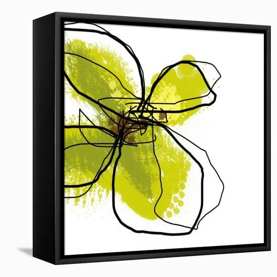 Green Petals-Jan Weiss-Framed Stretched Canvas