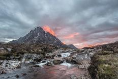 Buachaille Etive Mor and the River Coupall at Sunset-Green Planet Photography-Framed Stretched Canvas