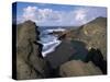 Green Pool, Lava Mountains, El Golfo, Lanzarote, Canary Islands, Spain, Atlantic-D H Webster-Stretched Canvas