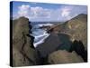 Green Pool, Lava Mountains, El Golfo, Lanzarote, Canary Islands, Spain, Atlantic-D H Webster-Stretched Canvas