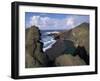 Green Pool, Lava Mountains, El Golfo, Lanzarote, Canary Islands, Spain, Atlantic-D H Webster-Framed Photographic Print