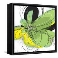 Green Pop Petals 1-Jan Weiss-Framed Stretched Canvas