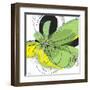 Green Pop Petals 1-Jan Weiss-Framed Art Print