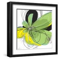 Green Pop Petals 1-Jan Weiss-Framed Art Print