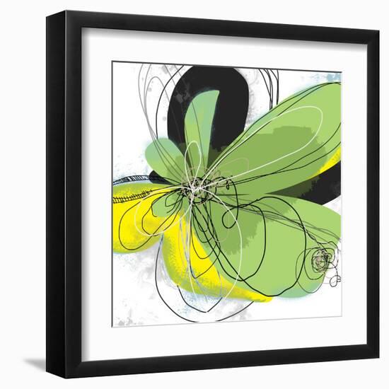 Green Pop Petals 1-Jan Weiss-Framed Art Print